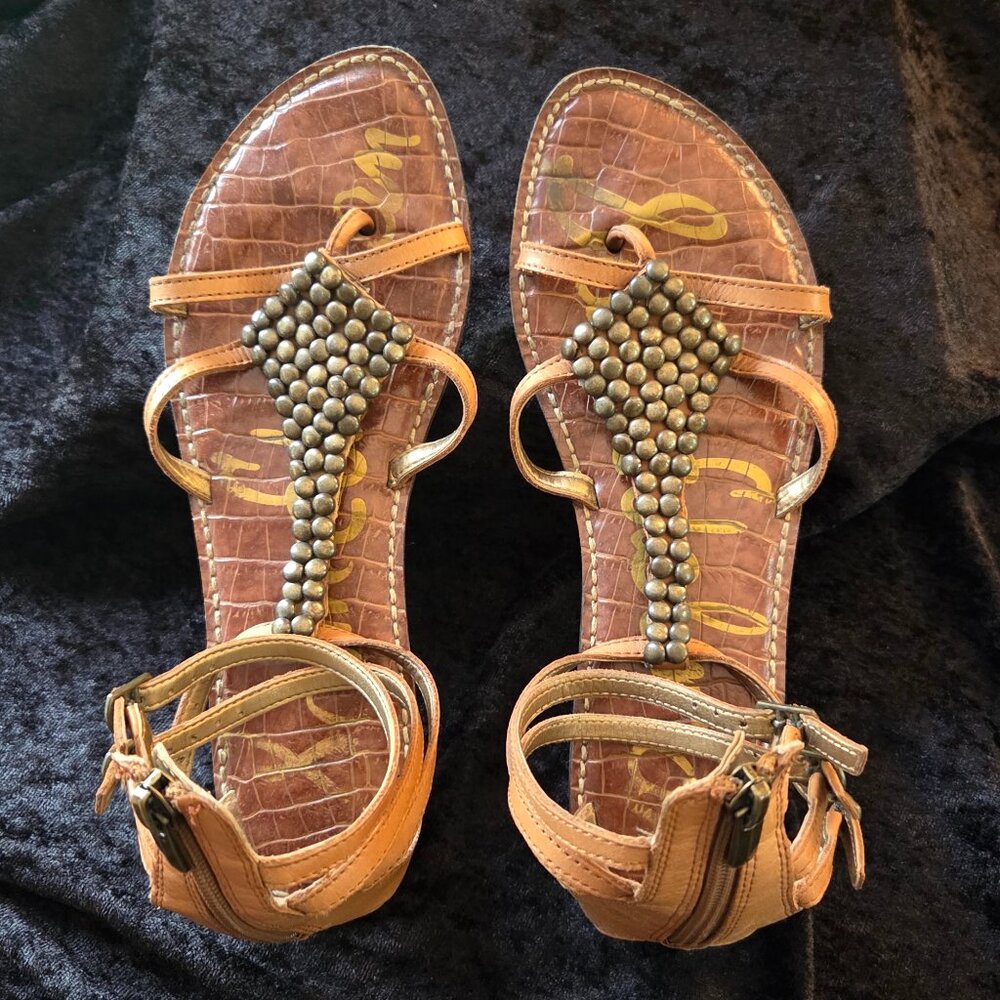 Sam Edelman Gladiator Flat Tan Sandals